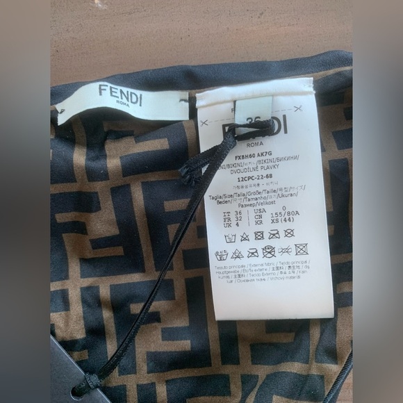 Fendi Lycra FF logo brown bikini NWT - Picture 5 of 9